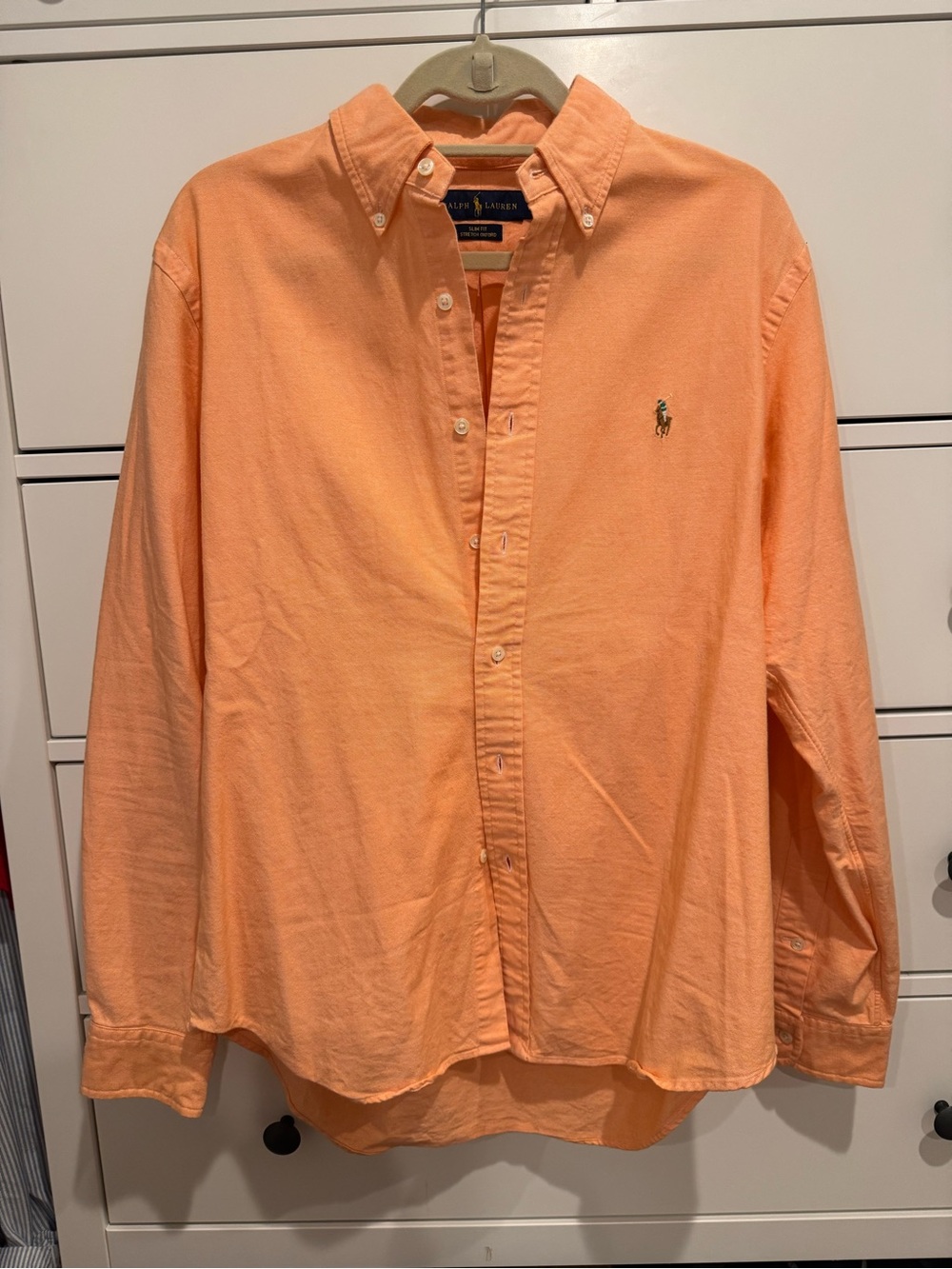 Ralph Lauren Men's Peach Button-Down Shirt Slim fit